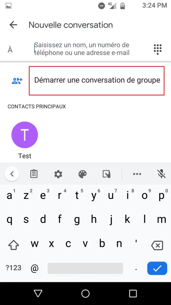démarrer conversation de groupe sur google message android