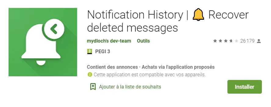 autre lien téléchargement application notifications android