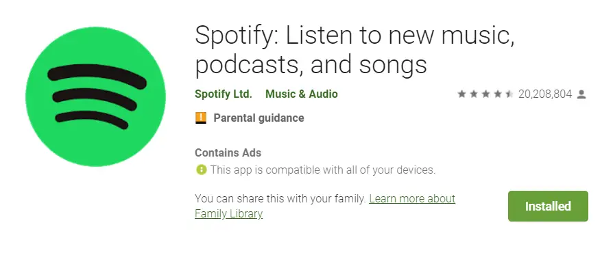 lien téléchargement spotify musique sur android
