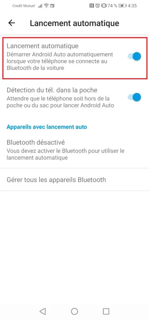 disable auto launch android auto