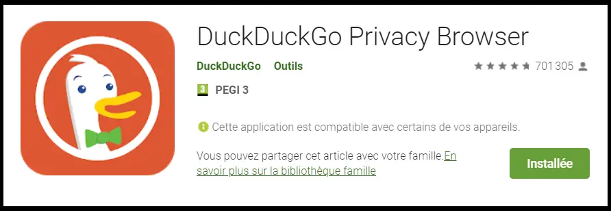 duck duck go, protéger ses données sur le web sur android