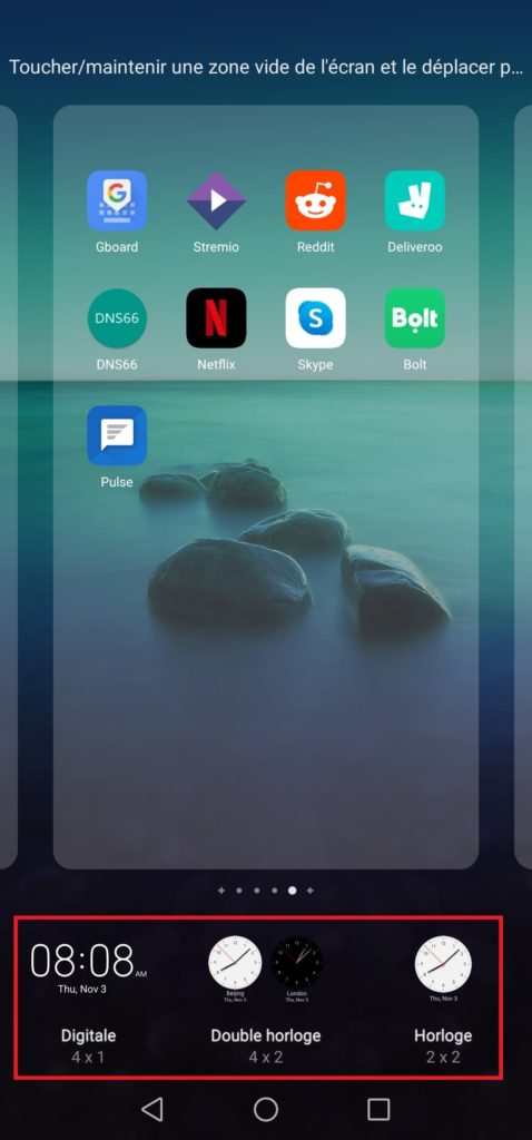 widgets date et heure android