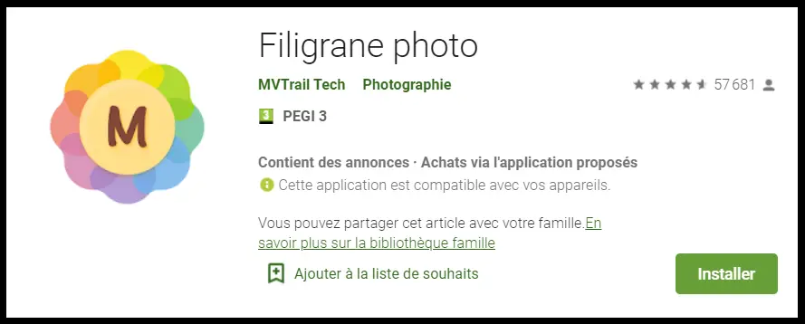 application watermark pour photos sur android